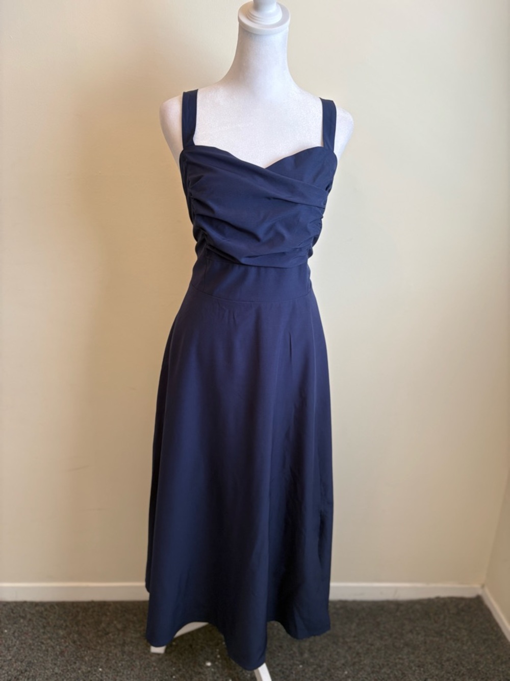 New 2XL Belle Poque Navy Vintage 1950’s A Line Midi Swing Dress - Picture 2 of 16